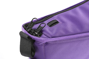 medium pizza bag roadrunner pro close up zipper view purple